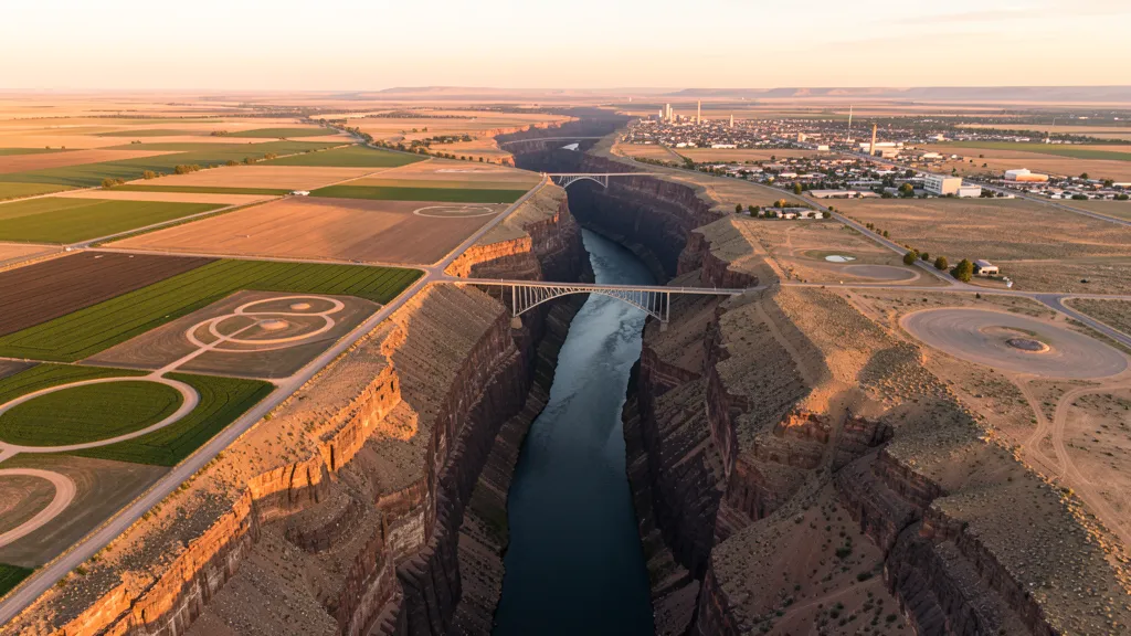 Aerial view of Twin Falls, ID showing the local landscape and terrain relevant to aerial imaging operations
