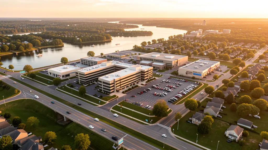 Aerial view of Vernon Hills, IL showing the local landscape and terrain relevant to aerial imaging operations