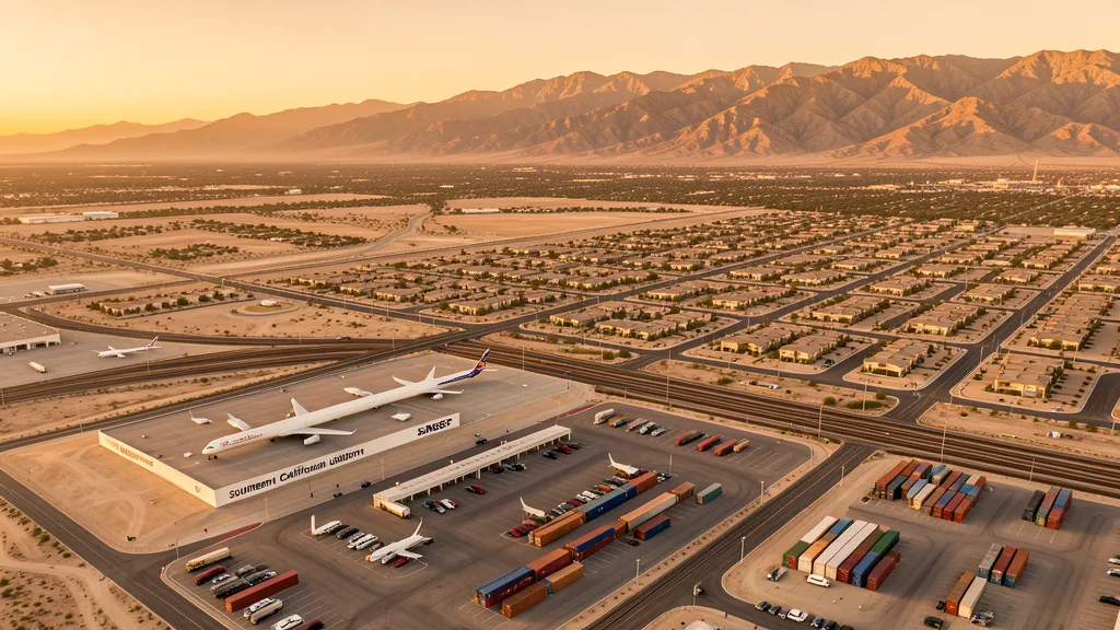 Aerial view of Victorville, CA showing the local landscape and terrain relevant to aerial imaging operations
