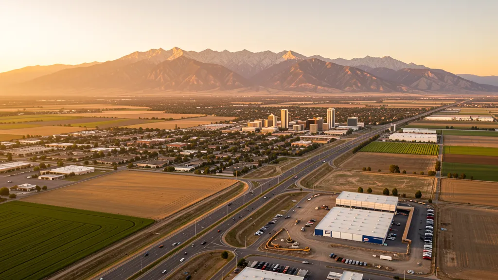 Aerial view of Visalia, CA showing the local landscape and terrain relevant to aerial imaging operations