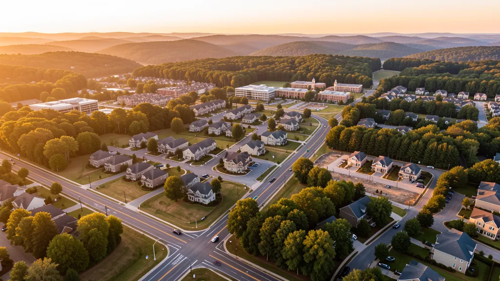 Aerial view of Wake Forest, NC showing the local landscape and terrain relevant to aerial imaging operations