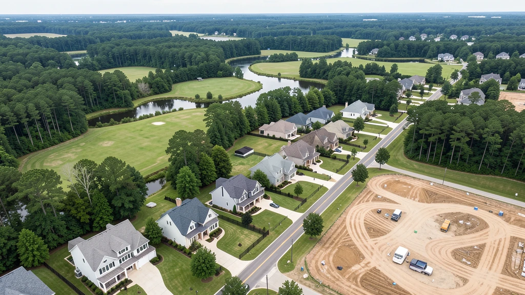 Aerial view of Weddington, NC showing the local landscape and terrain relevant to aerial imaging operations