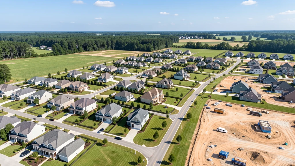 Aerial view of Wesley Chapel, NC showing the local landscape and terrain relevant to aerial imaging operations