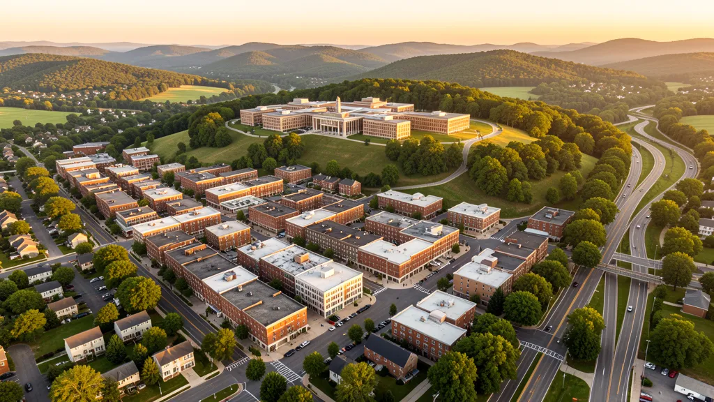Aerial view of West Chester, PA showing the local landscape and terrain relevant to aerial imaging operations