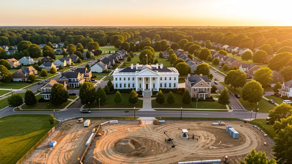 Aerial view of White House, TN showing the local landscape and terrain relevant to aerial imaging operations