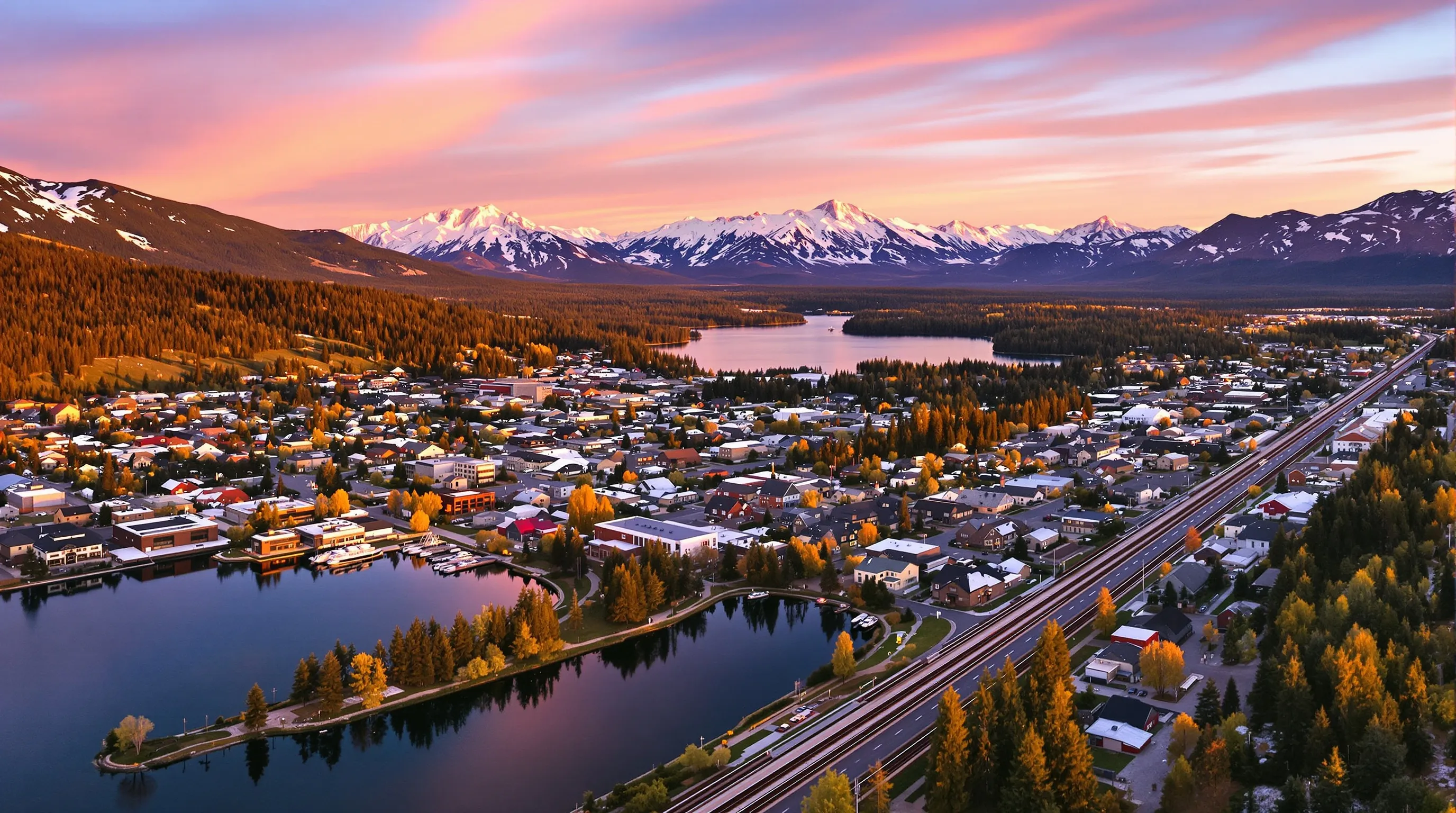 Aerial view of Whitefish, MT showing the local landscape and terrain relevant to aerial imaging operations