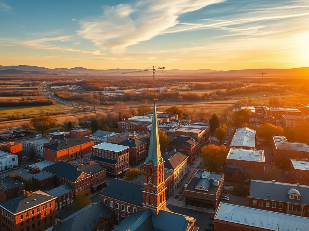 Aerial view of Winchester, VA showing the local landscape and terrain relevant to aerial imaging operations