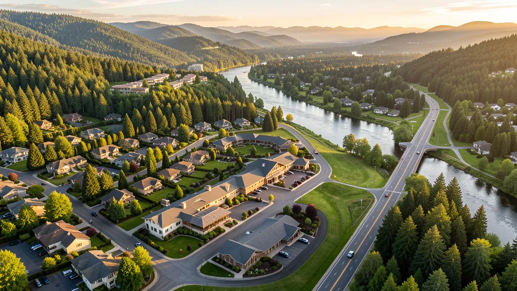 Aerial view of Woodinville, WA showing the local landscape and terrain relevant to aerial imaging operations