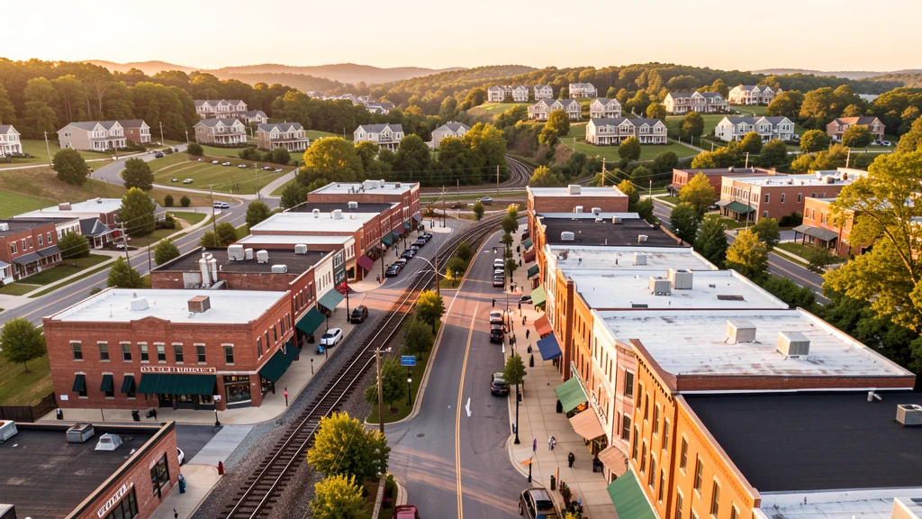 Aerial view of Woodstock, GA showing the local landscape and terrain relevant to aerial imaging operations