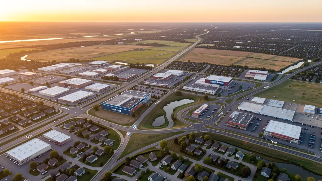 Aerial view of Wyoming, MI showing the local landscape and terrain relevant to aerial imaging operations
