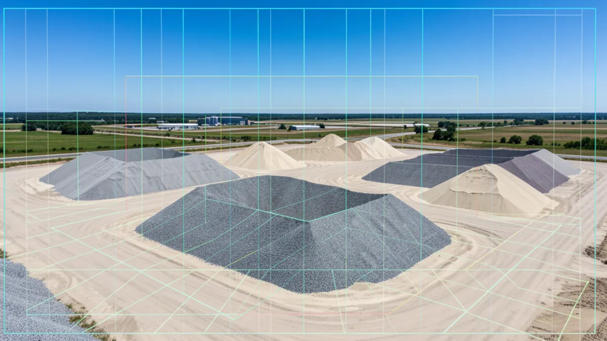 Construction site monitored with drone aerial survey