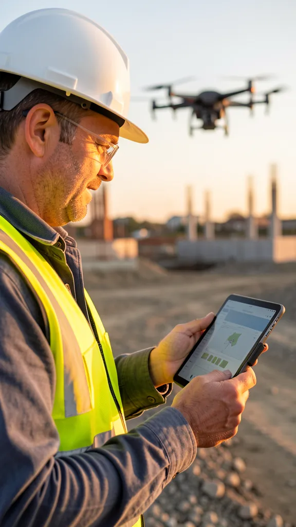 FAA-certified drone operator preparing equipment for an aerial mapping flight